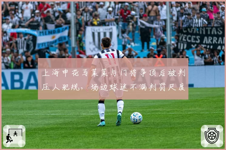 上海申花马莱莱与门将争顶后被判压人犯规，场边球迷不满判罚尺度